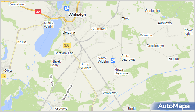 mapa Nowy Widzim, Nowy Widzim na mapie Targeo