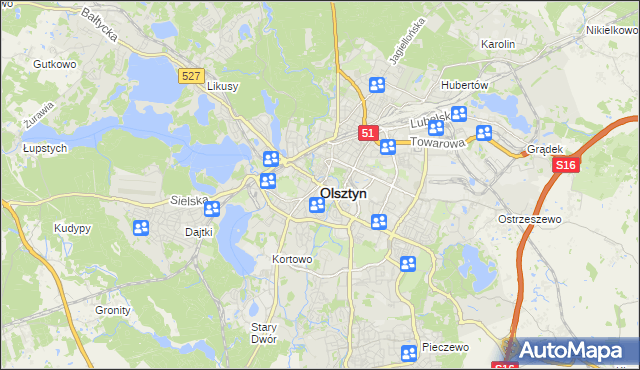 mapa Olsztyna, Olsztyn na mapie Targeo