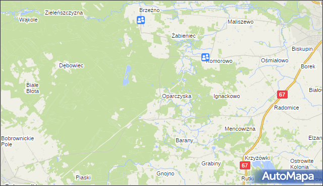 mapa Oparczyska, Oparczyska na mapie Targeo