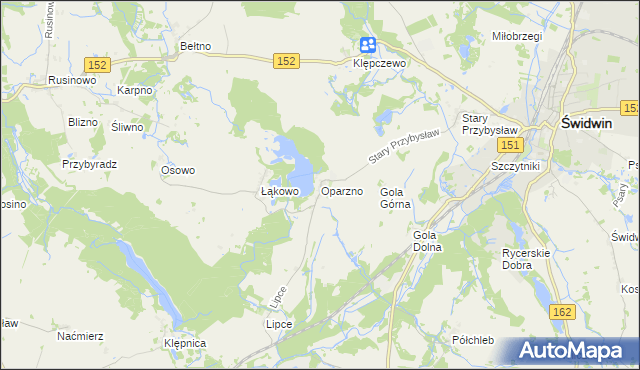 mapa Oparzno, Oparzno na mapie Targeo