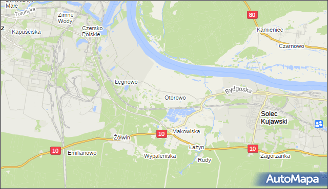 mapa Otorowo gmina Solec Kujawski, Otorowo gmina Solec Kujawski na mapie Targeo