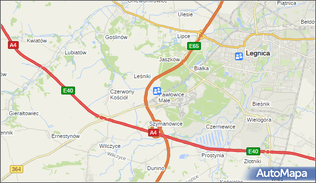 mapa Pawłowice Małe gmina Krotoszyce, Pawłowice Małe gmina Krotoszyce na mapie Targeo