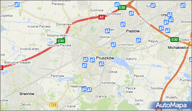 mapa Pruszków, Pruszków na mapie Targeo