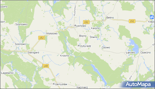 mapa Przybyradz, Przybyradz na mapie Targeo