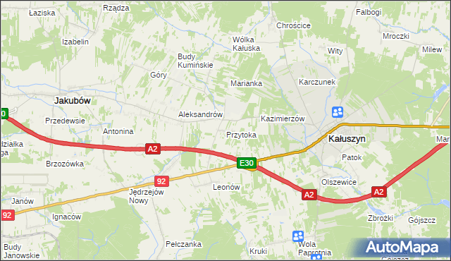 mapa Przytoka gmina Kałuszyn, Przytoka gmina Kałuszyn na mapie Targeo