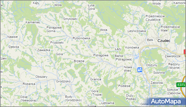 mapa Pstrągowa, Pstrągowa na mapie Targeo