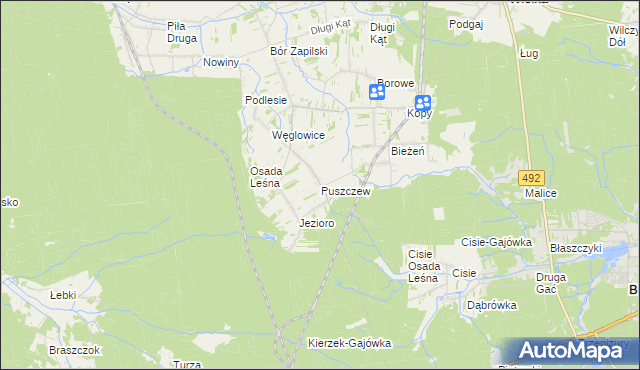 mapa Puszczew, Puszczew na mapie Targeo