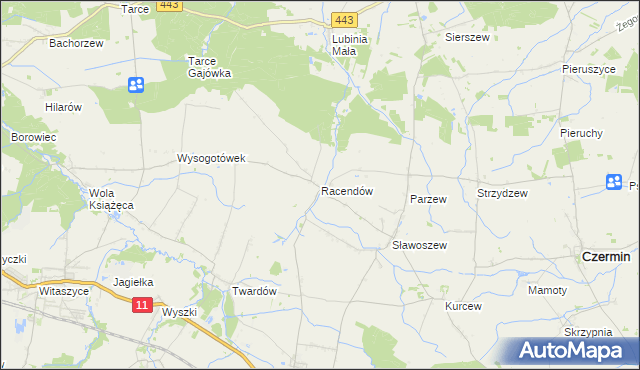 mapa Racendów, Racendów na mapie Targeo