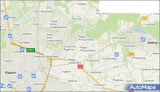 mapa Rajec Poduchowny, Rajec Poduchowny na mapie Targeo