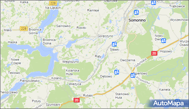 mapa Rąty, Rąty na mapie Targeo