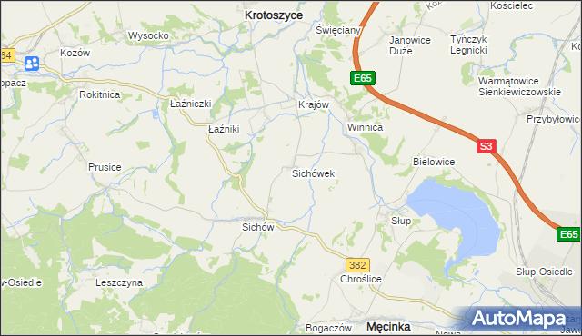 mapa Sichówek, Sichówek na mapie Targeo