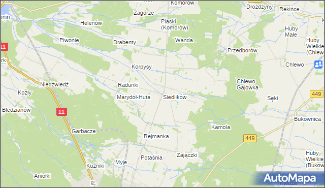 mapa Siedlików, Siedlików na mapie Targeo