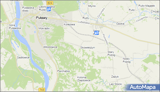 mapa Skowieszyn, Skowieszyn na mapie Targeo