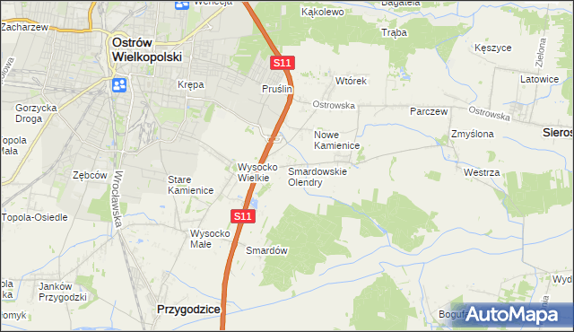 mapa Smardowskie Olendry, Smardowskie Olendry na mapie Targeo