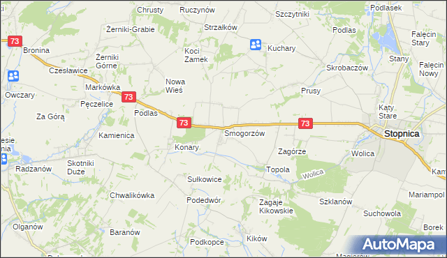 mapa Smogorzów gmina Stopnica, Smogorzów gmina Stopnica na mapie Targeo