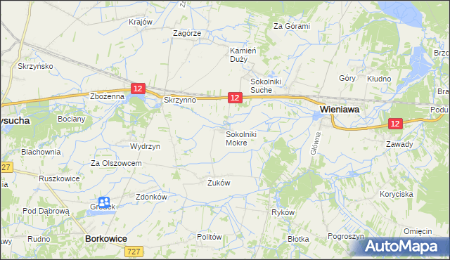 mapa Sokolniki Mokre, Sokolniki Mokre na mapie Targeo