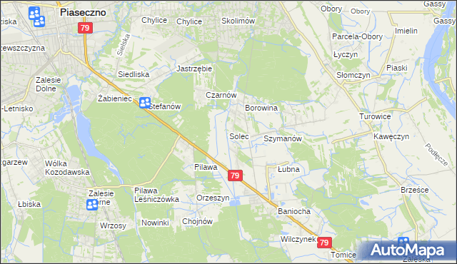 mapa Solec gmina Góra Kalwaria, Solec gmina Góra Kalwaria na mapie Targeo