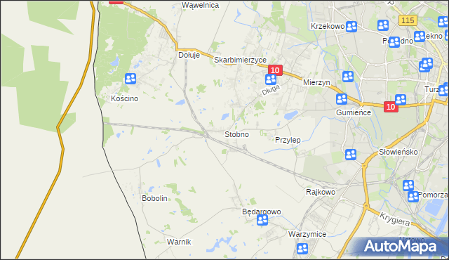 mapa Stobno gmina Kołbaskowo, Stobno gmina Kołbaskowo na mapie Targeo