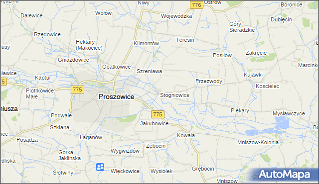 mapa Stogniowice, Stogniowice na mapie Targeo