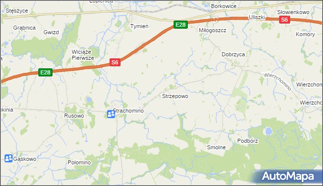 mapa Strzepowo, Strzepowo na mapie Targeo