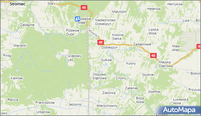 mapa Sułków gmina Stromiec, Sułków gmina Stromiec na mapie Targeo