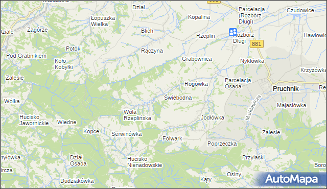 mapa Świebodna, Świebodna na mapie Targeo