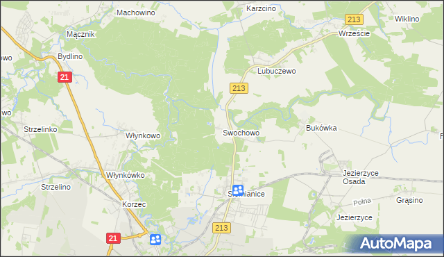 mapa Swochowo gmina Słupsk, Swochowo gmina Słupsk na mapie Targeo