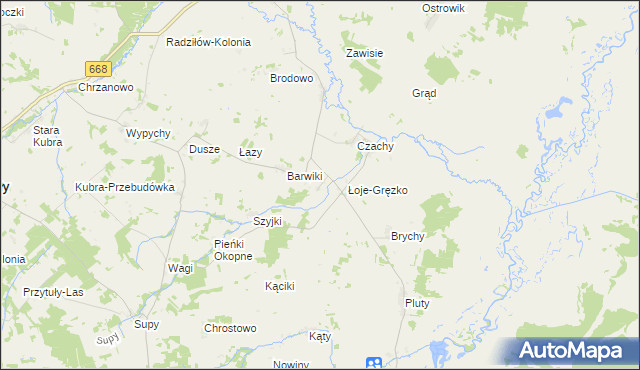 mapa Szlasy, Szlasy na mapie Targeo