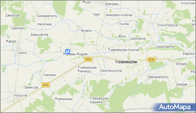 mapa Trzebieszów Drugi, Trzebieszów Drugi na mapie Targeo