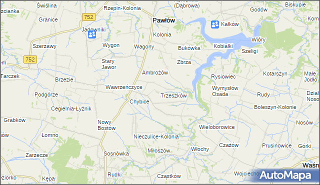 mapa Trzeszków, Trzeszków na mapie Targeo