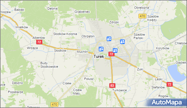 mapa Turka, Turek na mapie Targeo