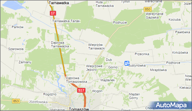 mapa Wieprzów Ordynacki, Wieprzów Ordynacki na mapie Targeo