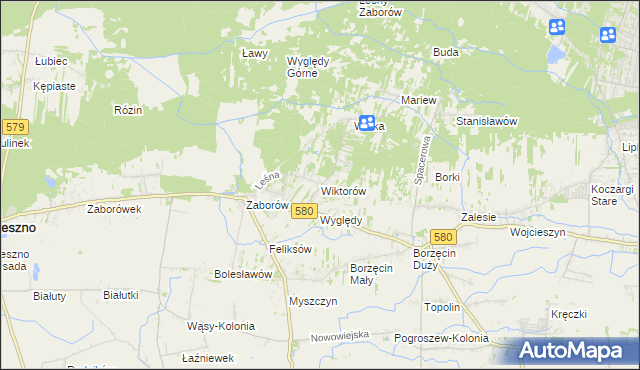 mapa Wiktorów gmina Leszno, Wiktorów gmina Leszno na mapie Targeo