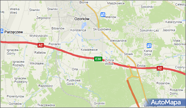 mapa Wiktorów gmina Zgierz, Wiktorów gmina Zgierz na mapie Targeo