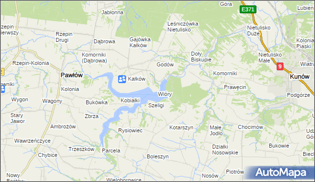 mapa Wióry, Wióry na mapie Targeo