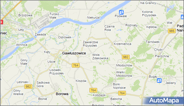 mapa Wola Zdakowska, Wola Zdakowska na mapie Targeo