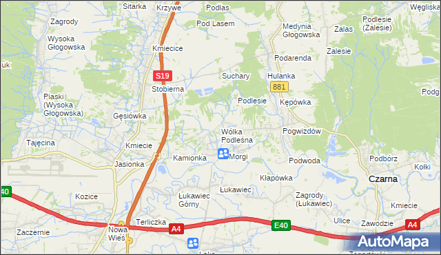 mapa Wólka Podleśna, Wólka Podleśna na mapie Targeo