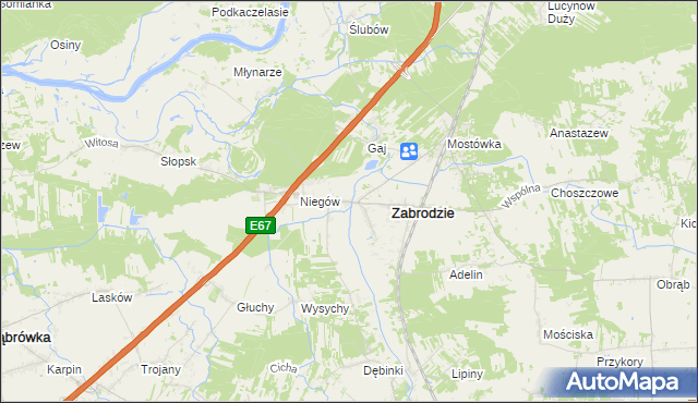 mapa Zazdrość gmina Zabrodzie, Zazdrość gmina Zabrodzie na mapie Targeo