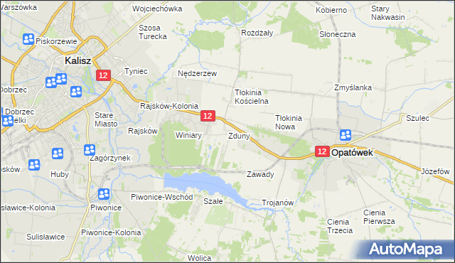 mapa Zduny gmina Opatówek, Zduny gmina Opatówek na mapie Targeo