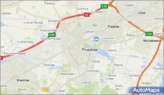 mapa Pruszków, Pruszków na mapie Targeo