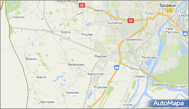 mapa Rajkowo, Rajkowo na mapie Targeo