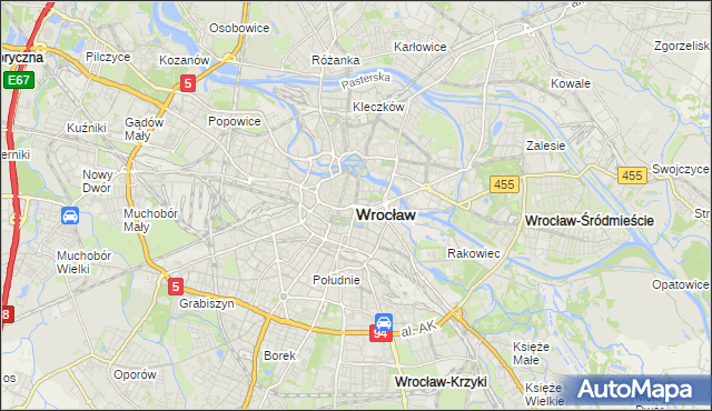 mapa Wrocławia, Wrocław na mapie Targeo