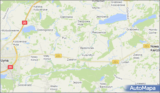 mapa Będominek, Będominek na mapie Targeo