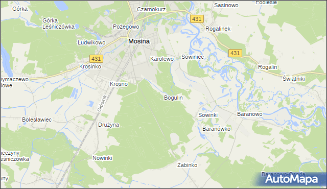 mapa Bogulin, Bogulin na mapie Targeo
