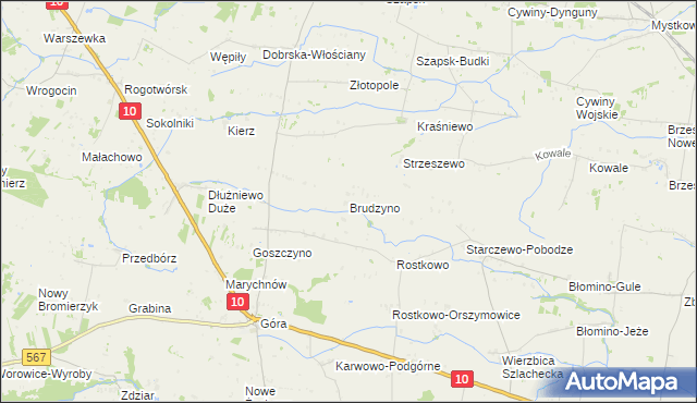 mapa Brudzyno, Brudzyno na mapie Targeo