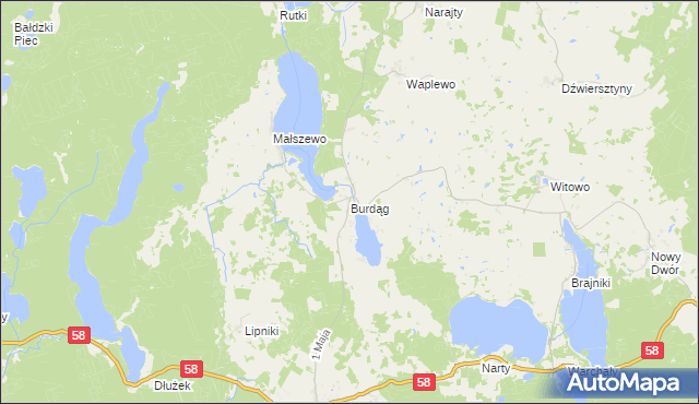 mapa Burdąg, Burdąg na mapie Targeo