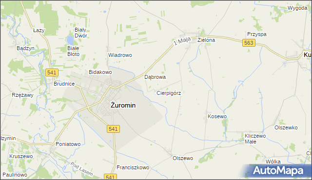 mapa Cierpigórz gmina Żuromin, Cierpigórz gmina Żuromin na mapie Targeo