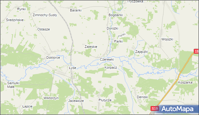 mapa Czerewki, Czerewki na mapie Targeo