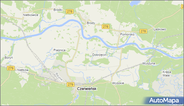 mapa Dobrzęcin, Dobrzęcin na mapie Targeo
