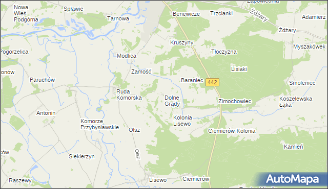 mapa Dolne Grądy, Dolne Grądy na mapie Targeo